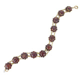 Vintage Bohemian Garnet Flower Bracelet