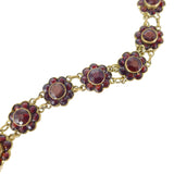 Vintage Bohemian Garnet Flower Bracelet