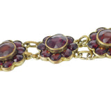 Vintage Bohemian Garnet Flower Bracelet