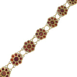 Vintage Bohemian Garnet Flower Bracelet