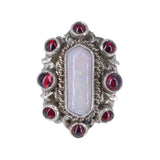 Antique Austro Hungarian Silver Opal Gothic Revival Ring