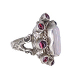 Antique Austro Hungarian Silver Opal Gothic Revival Ring