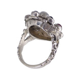 Antique Austro Hungarian Silver Opal Gothic Revival Ring