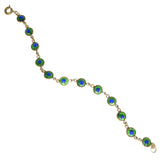 Antique Arts & Crafts Peacock Eye Foil Bracelet