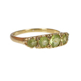 Vintage 9ct Gold Peridot Five Stone Ring