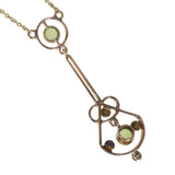 Antique 9ct Gold Peridot Pendant Necklace