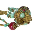 Antique Czechoslovakian Filigree Ball Drop Bead Necklace