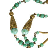 Antique Czechoslovakian Filigree Ball Drop Bead Necklace