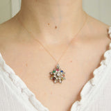 Vintage Gold & Silver Planetary Starburst Pendant
