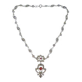 Antique French Edwardian Silver Paste Necklace