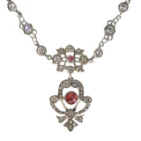 Antique French Edwardian Silver Paste Necklace