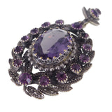 Antique French Purple Glass Locket Pendant
