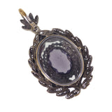Antique French Purple Glass Locket Pendant