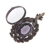 Antique French Purple Glass Locket Pendant