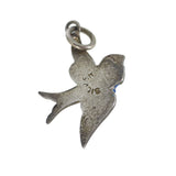 Vintage English Silver Blue Enamel Swallow Charm