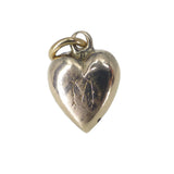 Antique Edwardian 9ct Gold Red Enamel Puffy Heart Charm