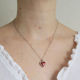 Antique Victorian Red Guilloché Enamel Heart Charm