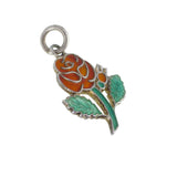 Vintage English Silver Enamel Rose Charm