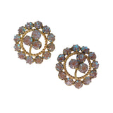 Antique Edwardian Saphiret Glass Metal Buttons
