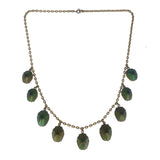 Antique Egyptian Revival Scarab Drop Necklace