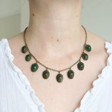 Antique Egyptian Revival Scarab Drop Necklace