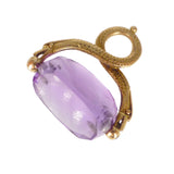 Antique French 18ct Gold Snake Amethyst Fob Spinning Charm