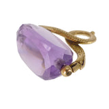 Antique French 18ct Gold Snake Amethyst Fob Spinning Charm