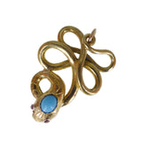 Antique Edwardian Gold Plated Snake Pendant