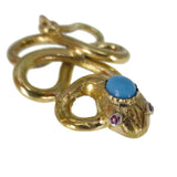 Antique Edwardian Gold Plated Snake Pendant