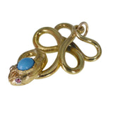 Antique Edwardian Gold Plated Snake Pendant