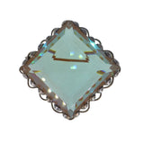 Antique Square Cut Saphiret Glass Brooch