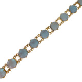 Antique Saphiret Glass Circular Panel Bracelet