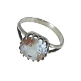 Antique Silver Saphiret Glass Ring