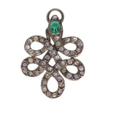 Antique Edwardian Silver Paste Snake Pendant