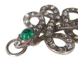 Antique Edwardian Silver Paste Snake Pendant