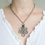 Antique Edwardian Silver Paste Snake Pendant