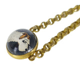 Antique Reverse Carved Terrier Dog Pendant Necklace