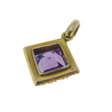 Antique Amethyst Pearl Square Charm
