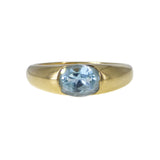 Antique French 18ct Gold Topaz Solitaire Ring