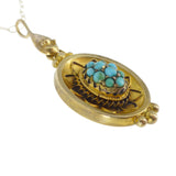 Antique Victorian 15ct Gold Turquoise Snake Pendant Necklace