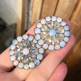 Antique Georgian Black Dot Paste Opaline Silver Buttons