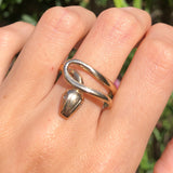 Vintage 1940s 9ct Gold Diamond & Sapphire Snake Ring