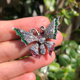 Antique Edwardian Silver Paste Butterfly Brooch