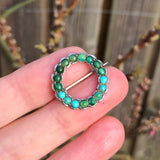 Antique Silver Turquoise Eternity Brooch