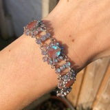 Antique Saphiret Glass Panel Bracelet