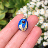 Antique Art Deco Russian Silver Enamel Garnet Egg Charm