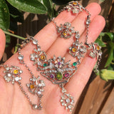 Antique Edwardian Silver Giardinetti Paste Necklace