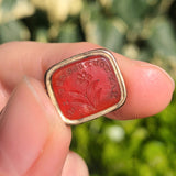 Antique 'May You Posses It' Forget Me Not Carnelian Fob
