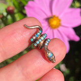 Antique Rolled Gold Opal Snake Slide Charm