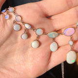 Antique Mixed Metal Opal Festoon Necklace